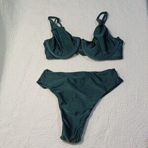 Acqua Di Palma Green Bikini Set 2 Bra With Underwire & Adjustable Straps Small